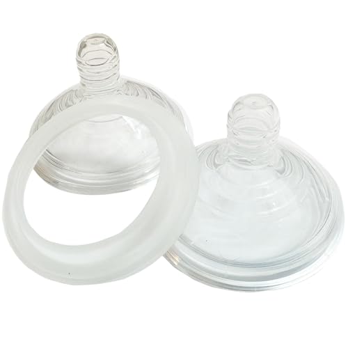 Image of MILK & WATER Baby Bottle Nipples w / Adaptor Ring, BPA & PVA-Free, 2Pack