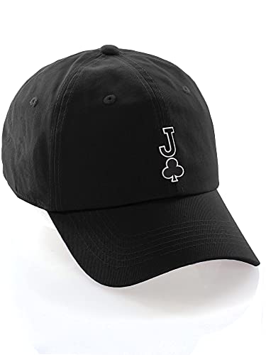 Daxton Poker Holdem Lucky Cards Baseball Unstructured Cap, Black Hat, Jack of Clubs
