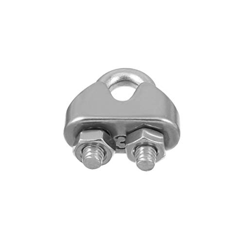 Hyber&Cara Attaches pour câbles métalliques M3, Serre-câbles étrie, U Boulon Clip de câble en Acier Inoxydable de 3mm de Diamètre, Lot de 12 – vue 2
