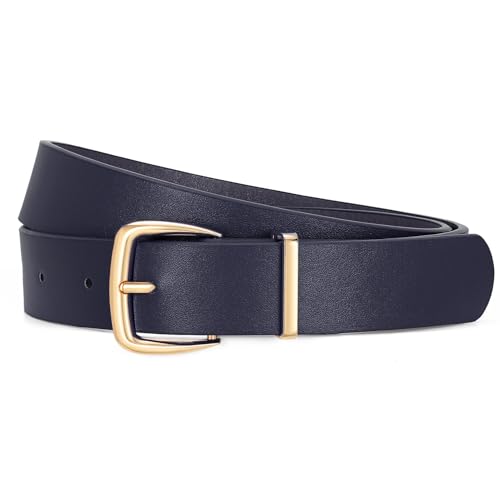 VONMELLI Women Belt Trend Belt with Gold Buckle Fashion Leather Waist Belt for Jeans Pants