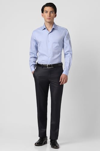Image of Van Heusen Men's Fashion Formal Mid Rise Slim Fit Premium Formal Trousers | Superior Comfort | Auto-Flex Waist Band | Soft Touch