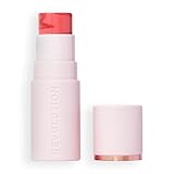 Revolution Beauty London, Skin Silk Marble Blush Stick, Buildable Color for Cheek, Eye, & Lip, Cream-to-Powder Formula, Vegan & Cruelty-Free, Rosy Cheeks, 0.15 oz