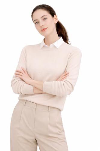 Image of Cashmeren Women's Basic Crewneck Sweater 100% Pure Cashmere Long Sleeve Round Neck Pullover