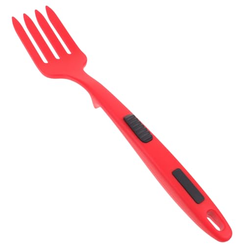 ERINGOGO Tenedor de Cocina de Silicona Roja para Ensaladas y Pasta Antideslizante y Resistente al Calor Mango Ergonómico para Uso Diario Hogar y Cocina