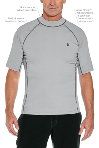 Coolibar UPF 50+ Men's Tulum Short Sleeve Surf Rash Guard - Sun Protective2