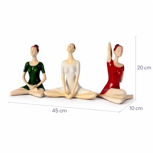 Image of Xtore Serene Trio Yoga Figurines for Calm Corners, Shelves, and Study Tables