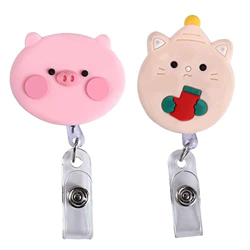 Badge Reel,Cute Cartoon Retractable Id Card Badge Holder With Alligator Clip Name Decorative Badge Reel Clip On Card Holders For Nurse(Brown Bear) #TOP3