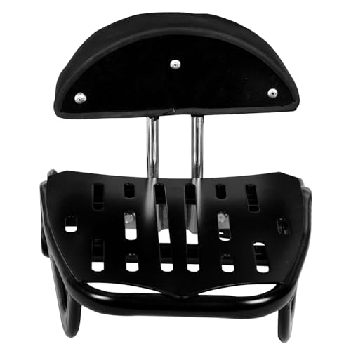 Image of Mv Metal Harley Style Adjustable Cushion Backrest with Carrier, Pillion Support Compatible for Bike Enfield Hunter 350 - Black