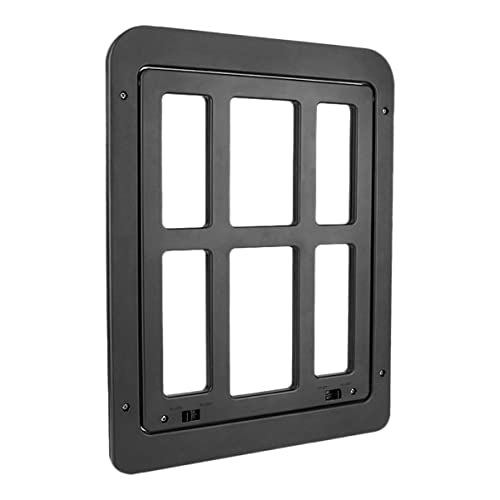 Mikikit 1 Set Pet Screen Door Kit Indoor Pet Entry for Dogs and Cats Lockable Design Easy Installation for Windows and Screen Doors