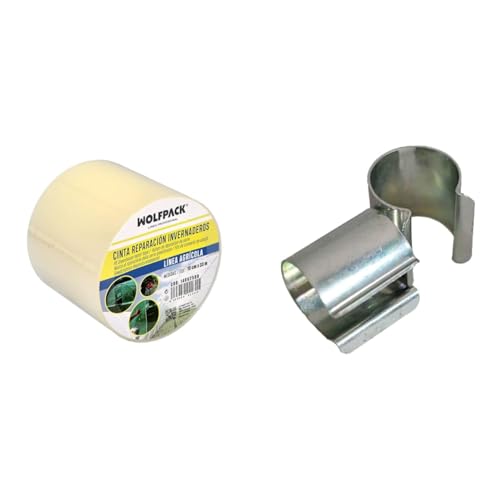 Ruban de réparation pour serre 10 cm x 33 m Ruban adhésif pour réparation haute résistance & TECPLAST Lot de 20 clips pour bâche serre 25mm x 30mm 30CP - Haute Qualité - Clips de fixation métal