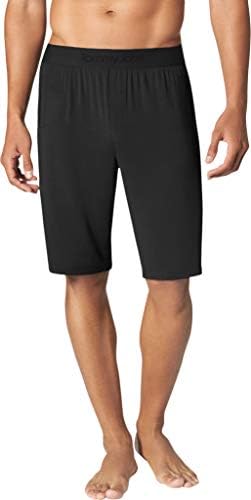 Tommy John Men's Second Skin Pajama Shorts - Comfortable Soft Sleep & Lounge Bottoms for Men (Elastic Band, Black, Medium)