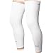 COOLOMG (1 Pair) Basketball Compression Knee Sleeves Long Leg Sleeves for Kids Youth Adult White M