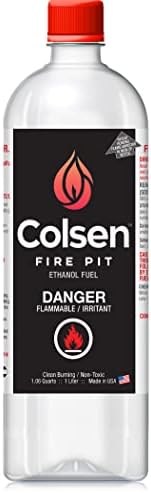 colsen Fireplace Fuel, Ventless, Bio-Ethanol, Clean Burning/Eco-Friendly (1000mL /32 oz.) - (Each) (1L)