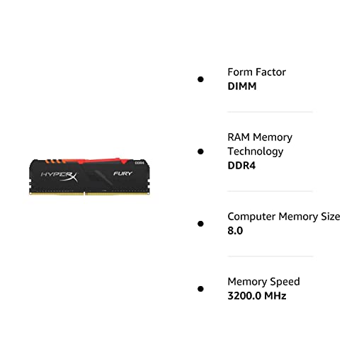 HX432C16FB3A8 - Memória HyperX Fury de 8GB DIMM DDR4 3200Mhz 1,2V para desktop