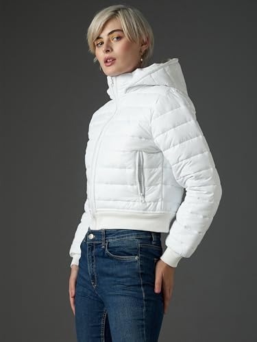 Image of SASSAFRAS Women Hooded Crop Bomber Puffer Jacket