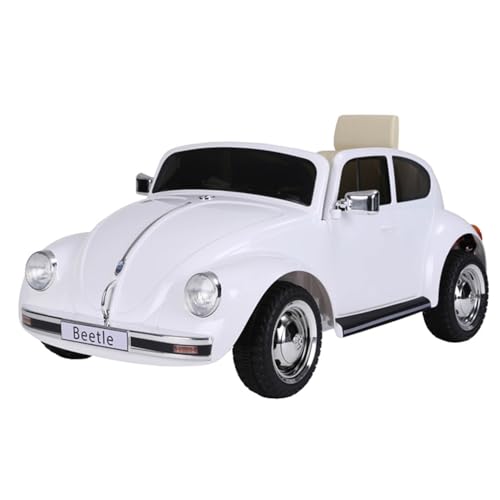 Zippy Toys, Carro Elétrico Infantil Fusca Beetle Branco 12V Controle Remoto