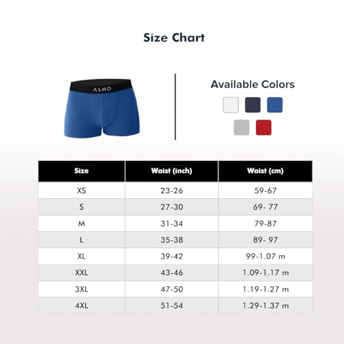 Image of ALMO Men's Micromodal Trunks (Pack of 5)| 3X Softer Than Cotton | Regular Fit | Ultrasoft Waistband | Metallic Collection