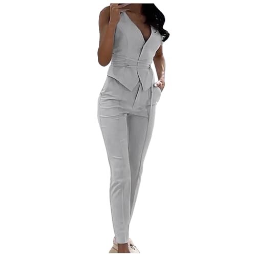 Ensemble blazer sans manches pour invitée de mariage et tenue de bureau d'été