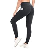 neppein Leggings Damen, Sport Leggings Sporthose Damen Blickdicht Sportleggins Lange High Waist Yogahose Laufhose Fitnesshose mit Multi-Taschen