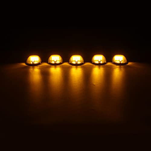 5 X Cab Marker Light, Smoke Lens With Amber 24 Led Housing Cab Roof Running Lights, Top Clearance Light For 2003-2018 Dodge Ram 1500 2500 3500 4500 5500 Pickup Trucks #TOP6