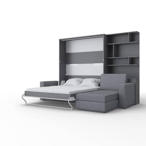 Schrankbett vertikale mit Ecksofa, Invento LED 160V mit...