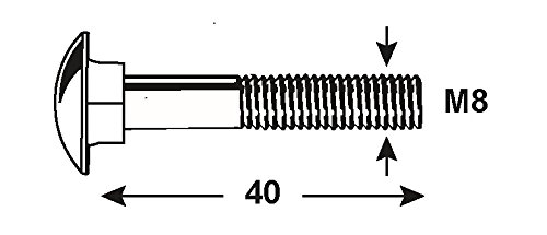 Connex Schlossschrauben M8 x 40 mm, Edelstahl, DIN 603, 1000 g, KL4540840