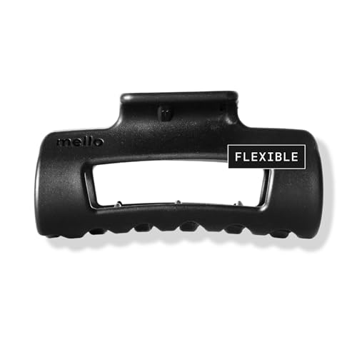 Mello Small Hair Clip - Flexible Comfort Hair Claw for Women Strong Hold for Thick & Thin Hair Styling Durable Material Matte Non-Slip Finish Made in Korea Patent Pending (Black Small)