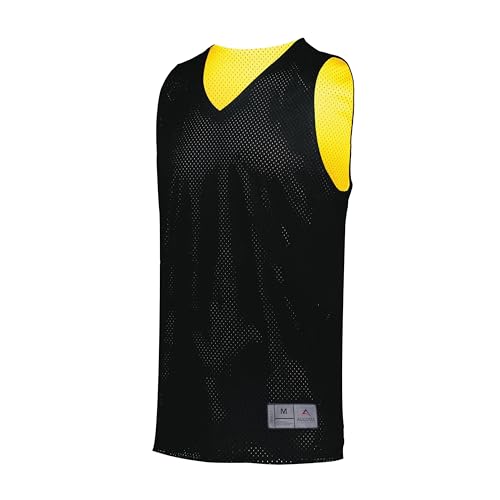 Augusta Sportswear Men's Standard Tricot Mesh Reversible Jersey 2.0, Black/Gold