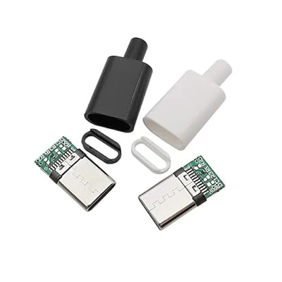 20 Set 24 Pin USB 3.1 Male Connector with Type C Housing,USB-C Male Plug SMT Type for DIY Data Line Interface (10PCS Black + 10PCS White)