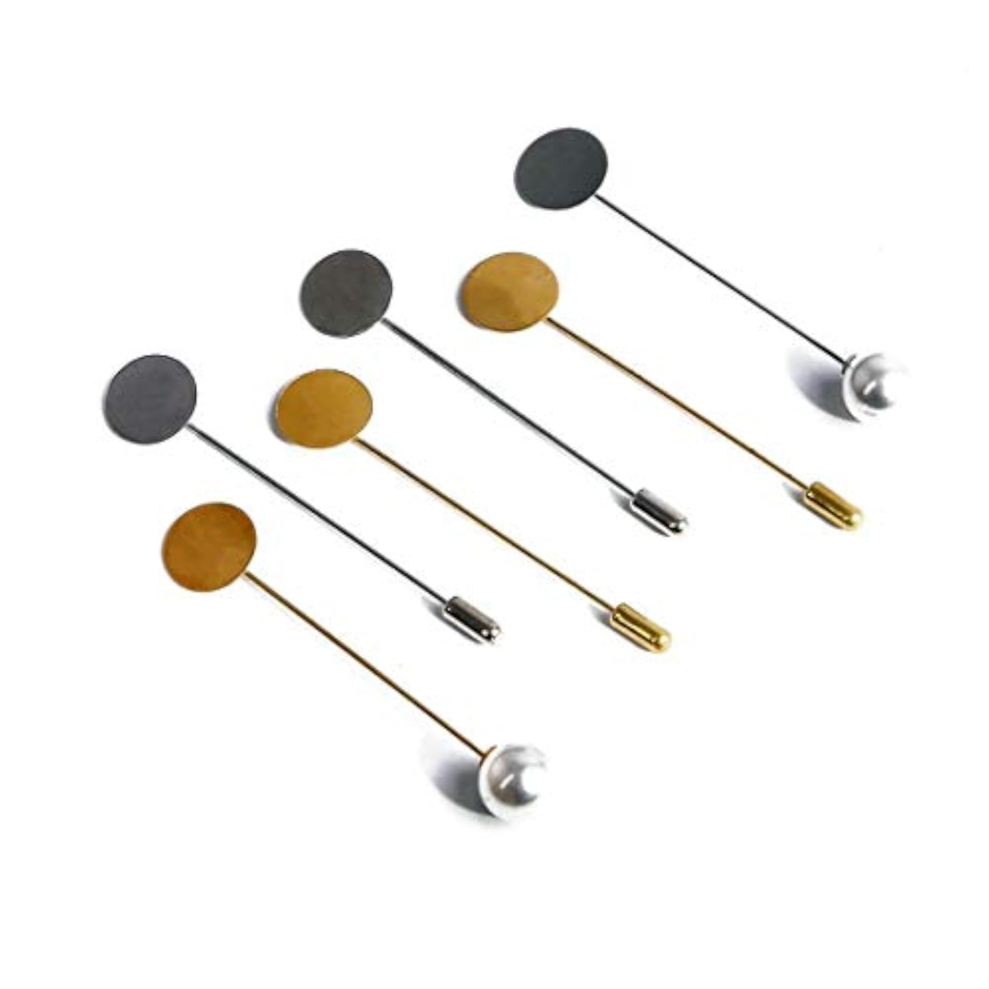 Pearl Alloy Copper Long Brooch Pin, Pack of 10