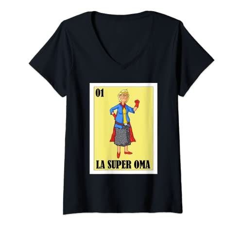 Donna Funny Mexican Design for Grandma - La Super Oma Maglietta con Collo a V