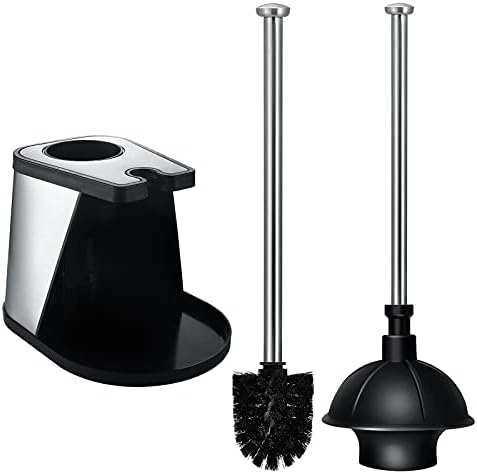 ToiletTree Products Toilet Brush and Plunger Combo - Toilet Brush Plunger Combo - Plunger Brush Combo for Bathroom Accessories - 7.5" x 9" x 20.5"