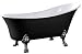 Produktbild Bernstein Badshop Nostalgie Badewanne freistehend PARIS ACRYL BS-830 - Schwarz mit Standfüßen - 176x71cm - Inkl. Ab/Überlauf