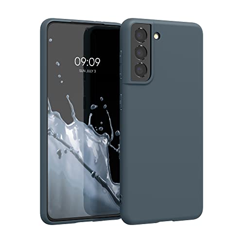 kwmobile Custodia Compatibile con Samsung Galaxy S21 Cover - Back Case per Smartphone in Silicone TPU - Protezione Gommata - ardesia scuro