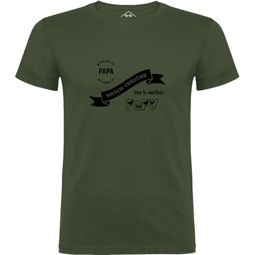 T-Shirt Homme Meilleur Papy Kaki en Coton Doux et Confortable
