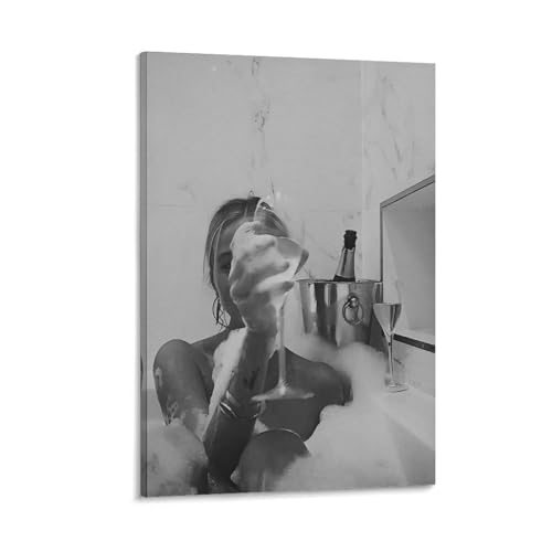 Poster féministe décoration murale femme bain vin pour salon