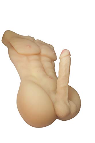 Men's Torso Penis Dolls Safe & Durable Medical Grade Silicone Solidity Dolls Female Masturbation Toys Lifelike Men's Torso 7.1 Inch Penis Sex Toys Sex Doll for Women-Gay(Flesh Male, 20.8 x 13 x 6) - Thumbnail 3