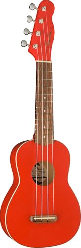Fender Limited Edition Venice Soprano Ukulele - Fiesta Red Bundle with Gig Bag, Tuner, and Austin Bazaar Instructional Video - image 3