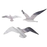Ensemble polyvalent : comprend des éléments individuels qui peuvent être agencés de manière flexible pour s’adapter à différents espaces muraux et styles de décoration, décoration marine côtière, sculpture de mouette côtière