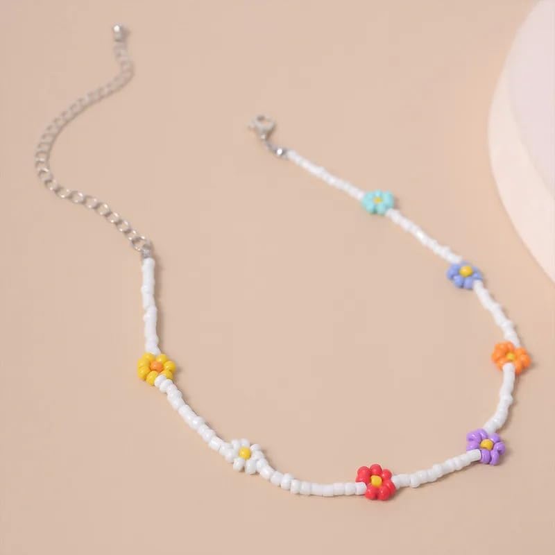 Collier de perles marguerite multicolore avec perles résistantes - 4
