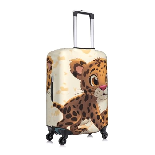 Cute Baby Jaguar Travel Luggage Cover Suitcase Protector Washable Elastic Suitcase Cover Anti-Scratch Luggage Protector Small Travel Suitcase Baggage Cover Fits 18-32 Inch Suitcase3