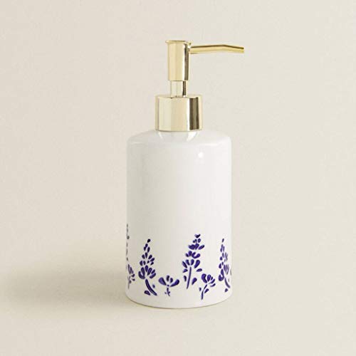 Xuulan Manos Dosificador Jabón, Azul Y Blanco De Cerámica Dispensador De Jabón, Accesorios con Bomba, Botellas Encimera Mano Bomba De La Loción, Electrodomésticos For La Cocina Baño Aseo