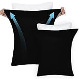 【3D伸びる・Tシャツ肌触り】枕カバー のびのび 枕カバー 2枚セット まくらカバー オールシーズン Tシャツ素材 封筒式 ピローケース 柔らかい ピローカバー さらさら肌触り 枕かバー 吸汗速乾 抗菌防臭 (43 63 CM ブラック)