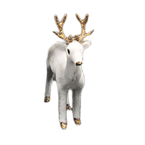 Mtucegi Realistische Rentierfiguren Weihnachtsdekoration Hirsch Tiermodell Sammlerstück Tisch Schreibtisch Ornament Heimdekoration Geschenk Rentierfiguren Mit Glitzerndem Geweih Und Füßen