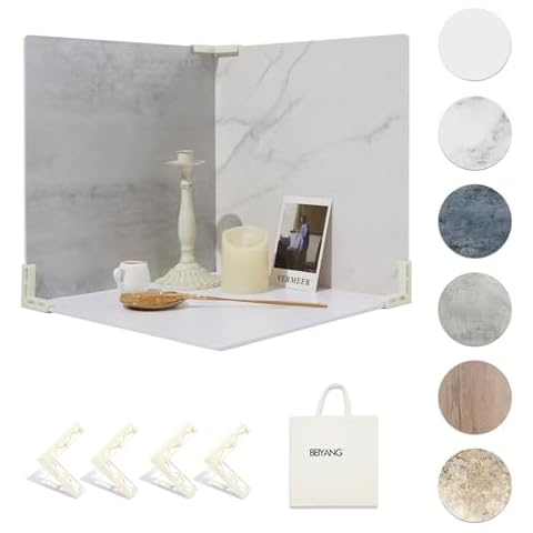 5 PCS Boards Photo Backdrop for Flat Lay, Food Photography Background 16x16 Inch, BEIYANG Cover