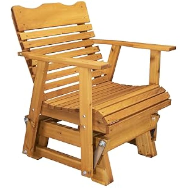 Rustic Finished 2' Cedar Outdoor Porch Glider, Amish Crafted