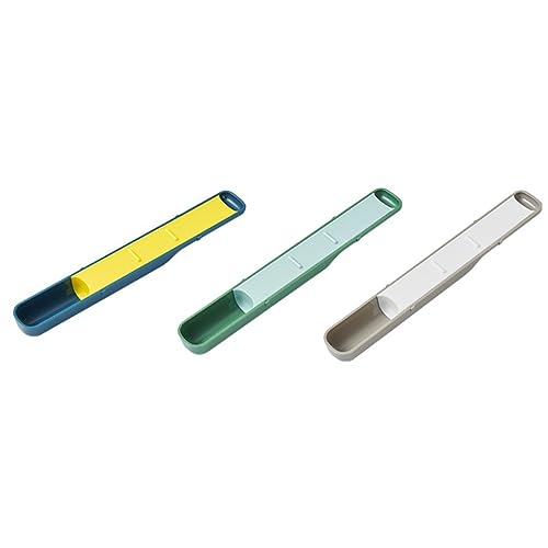 計量スプーン 10段調節 3本セット 大さじ小さじ一体型 ダブルヘッドゲージスプーン 目盛り付き ベイクツール 用量制御 ロングアーチ計量スプーン 調味料スプーン ベーカリー 調理器具 大手飲食店愛用 家庭用 (19.5*2.7*1.5cm, 3個/ブルー