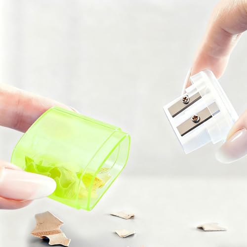 6 Stück Anspitzer Bleistift Doppelloch-Bleistiftspitzer Metall Bunt Manueller Bleistiftspitzer Spitzer für Schule Büro