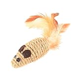 Lnhgh Jouet souris pour chat, petite souris avec plume, jouet élastique d'enrichissement pour chat, jouet interactif, souris qui couine