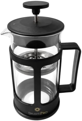 Mini French Press Coffee Maker 350ml, Borosilicate, Steel Filter, Travel